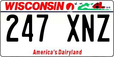 WI license plate 247XNZ