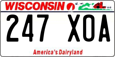 WI license plate 247XOA