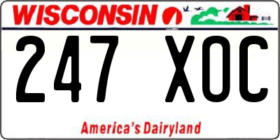 WI license plate 247XOC