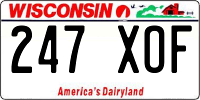 WI license plate 247XOF