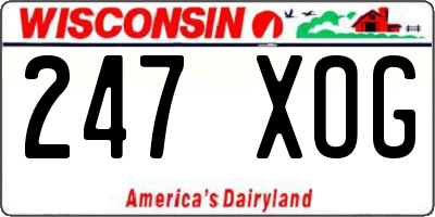 WI license plate 247XOG