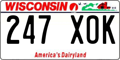 WI license plate 247XOK