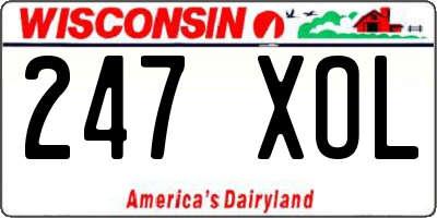 WI license plate 247XOL