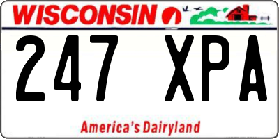 WI license plate 247XPA