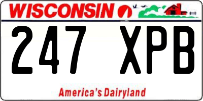 WI license plate 247XPB
