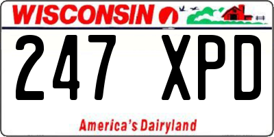WI license plate 247XPD