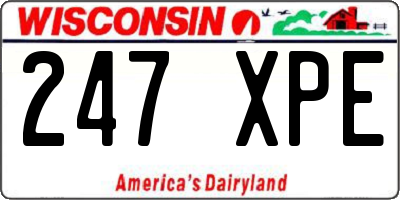 WI license plate 247XPE