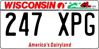 WI license plate 247XPG