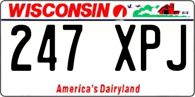 WI license plate 247XPJ