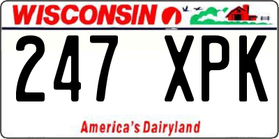 WI license plate 247XPK