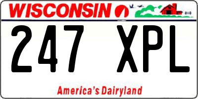 WI license plate 247XPL