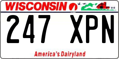 WI license plate 247XPN