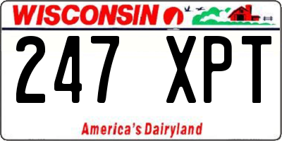 WI license plate 247XPT