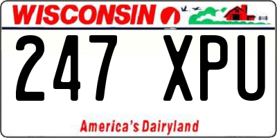 WI license plate 247XPU