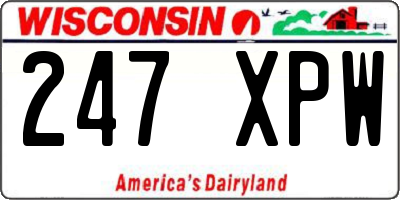 WI license plate 247XPW
