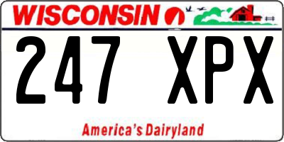WI license plate 247XPX