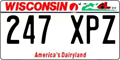WI license plate 247XPZ
