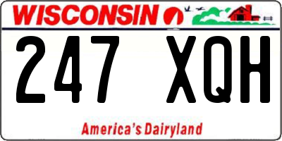 WI license plate 247XQH