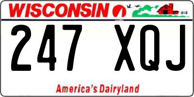 WI license plate 247XQJ
