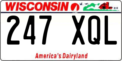 WI license plate 247XQL
