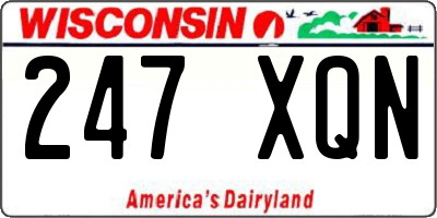WI license plate 247XQN