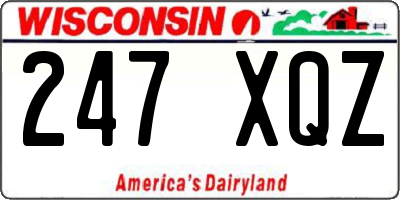 WI license plate 247XQZ