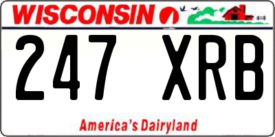 WI license plate 247XRB