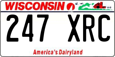WI license plate 247XRC