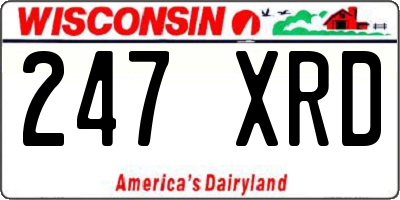 WI license plate 247XRD