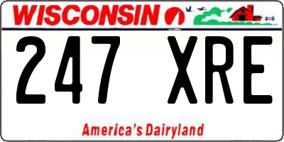 WI license plate 247XRE