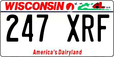 WI license plate 247XRF