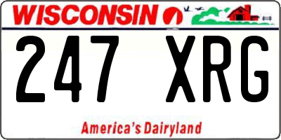 WI license plate 247XRG