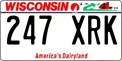 WI license plate 247XRK