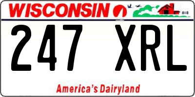 WI license plate 247XRL