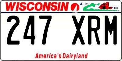 WI license plate 247XRM