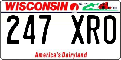 WI license plate 247XRO