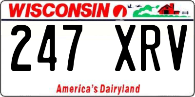 WI license plate 247XRV