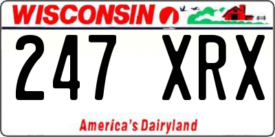 WI license plate 247XRX