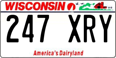 WI license plate 247XRY