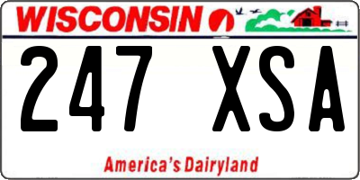 WI license plate 247XSA
