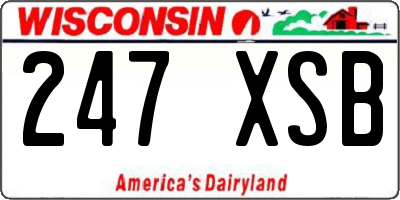 WI license plate 247XSB