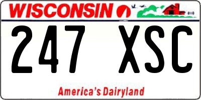 WI license plate 247XSC