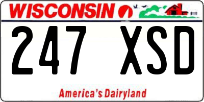 WI license plate 247XSD