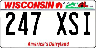 WI license plate 247XSI