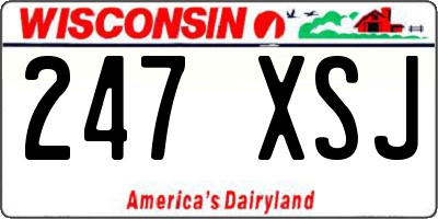 WI license plate 247XSJ