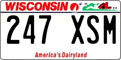 WI license plate 247XSM