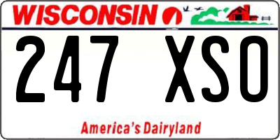 WI license plate 247XSO