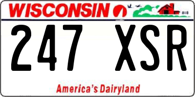 WI license plate 247XSR