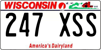 WI license plate 247XSS
