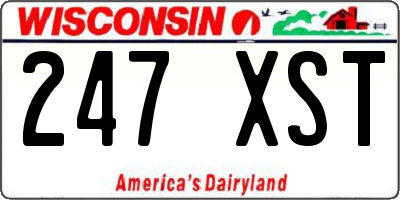 WI license plate 247XST